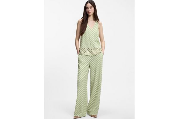 Women's Green Haseli-1 Casual Trousers HUGO 50559497-974