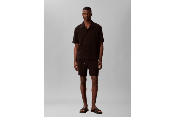 Men's Black Hd Cotton Waffle Shorts Calvin Klein LV04RC248G-UB1