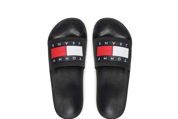 Men's Black Essential Pool Slides Tommy Jeans EM0EM01191-BDS