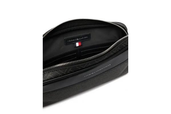 Men's Black TH Flag Monogram Pouch Tommy Hilfiger AM0AM14146-BDS