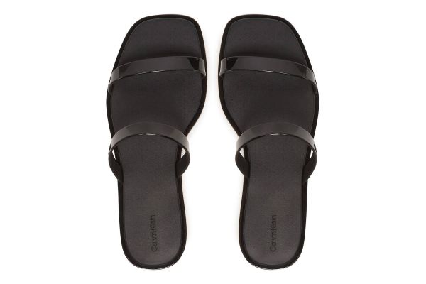 Women's Black Jelly Sandal Shiny Calvin Klein HW0HW02963-0GJ