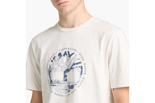 Men's Ecru Tree Logo Lake House Gr T-shirt Timberland TB0A5MVR-CM9