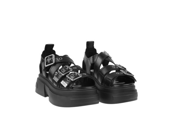 Women's Black Bolt Buckle Sandal Buffalo BUF1602308-BLACK