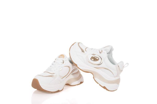 Women's White Senta One Sneakers Buffalo BUF1636710-WHITE/GOLD