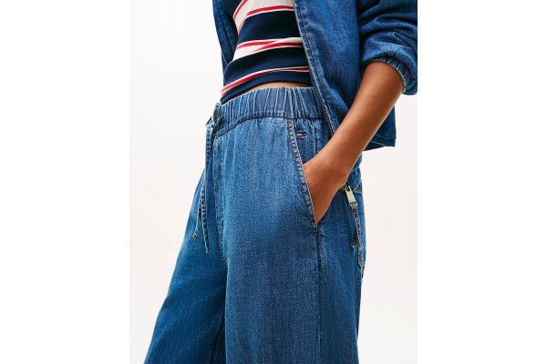 Women's Blue Tjw Chambray Pull On Pants Tommy Jeans DW0DW23008-1A5