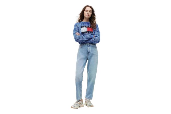Women's Light Blue Mom Jean Uh Tpr Bi0112 Tommy Jeans DW0DW22993-1AB