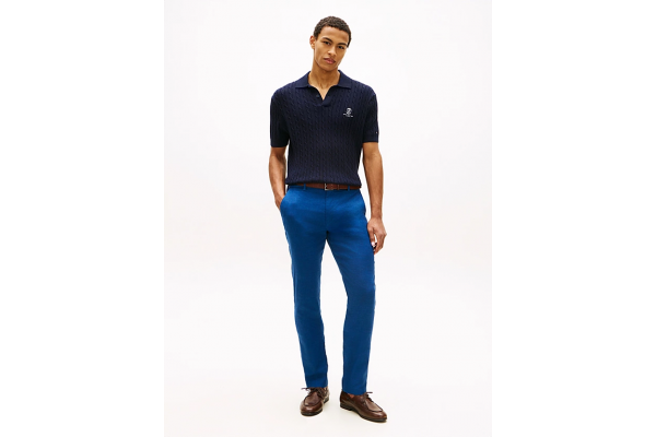Men's Blue Denton Sorona Linen Pants Tommy Hilfiger MW0MW42337-C3I