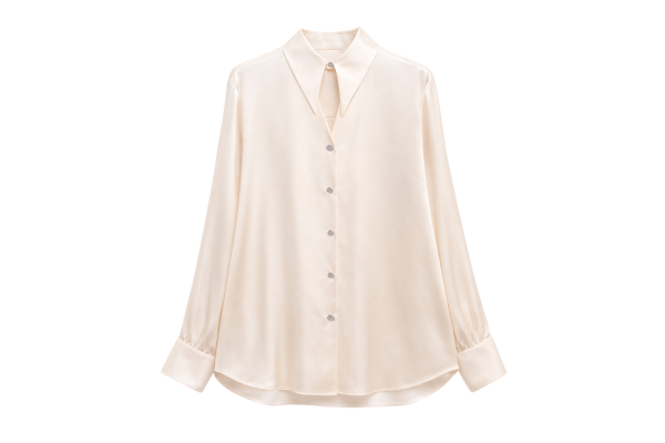 Women's Beige Satin Shirt Lumina LC260205-BEIGE