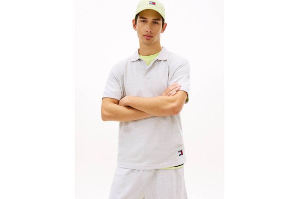 Men's Grey Tjm Reg Waffle Polo Ext Tommy Jeans DM0DM22703-P08