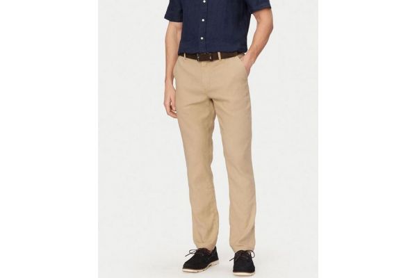 Ανδρικό Λινό Παντελόνι Μπεζ Tommy Hilfiger MW0MW42337-AEG