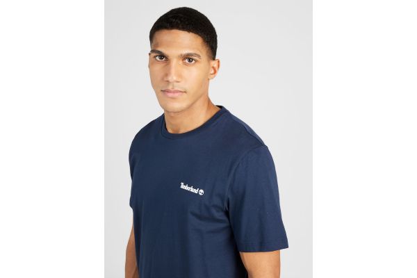 Ανδρικό Small Linear Logo Print T-shirt Μπλε Timberland TB0A5QQT-433