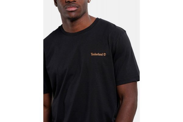 Men's Black Small Linear Logo Print T-shirt Timberland TB0A5QQT-001
