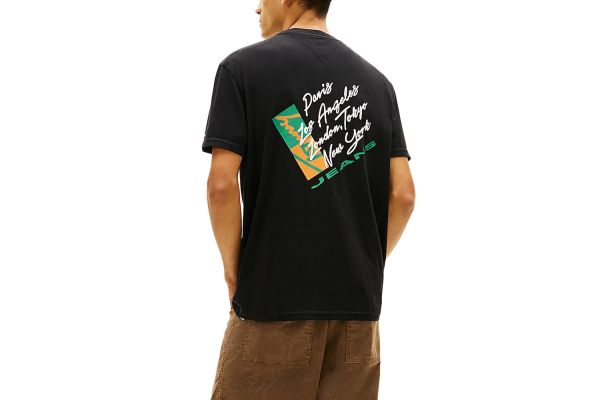 Ανδρικό T-shirt Μαύρο Tommy Jeans DM0DM22533-BDS
