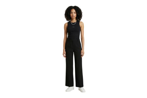 Women's Black Sl Monogram Rib Tank Top Calvin Klein LV047E200G-UB1
