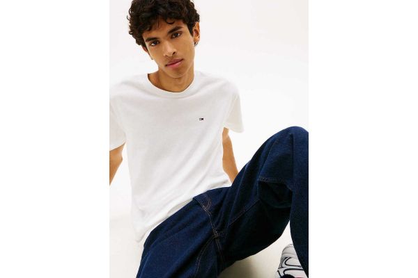 Men's White Tjm Reg Sflag Ss Tee Ext Tommy Jeans DM0DM22504-YBL