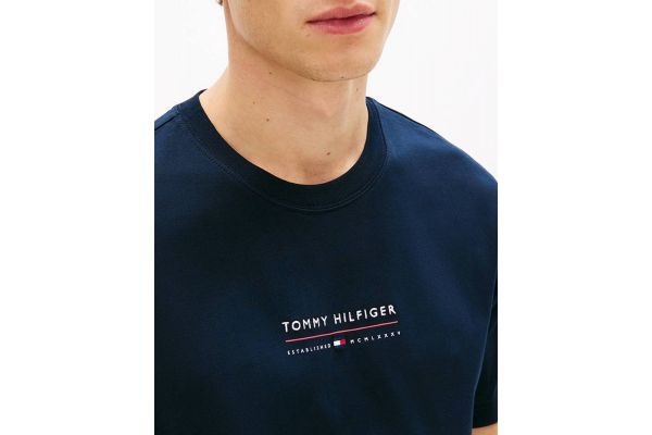 Men's Navy Blue Brand Love Lockup Tee Tommy Hilfiger MW0MW42363-DW5
