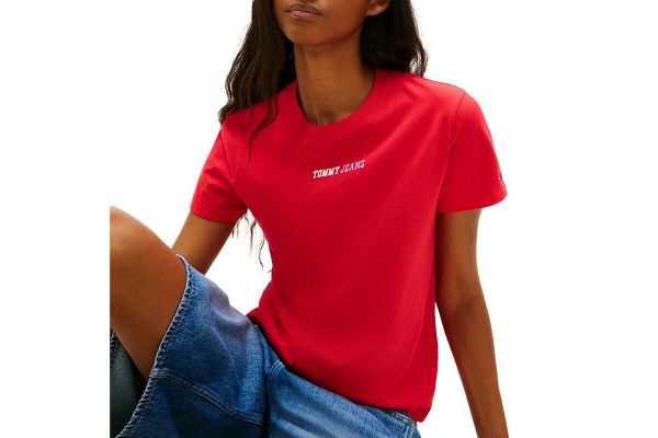 Women's Red Tjw Reg Essential Logo 2 Tee Ext Tommy Jeans DW0DW22277-XK3