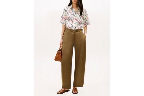 Women's Beige Ess Linen Ss Shirt Tommy Hilfiger WW0WW48925-0F6