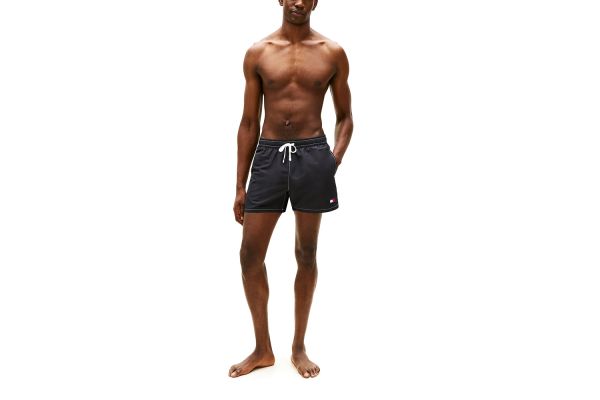 Men's Black Tj Medium Drawstring Solid Swim Shorts Tommy Jeans UM0UM03852-BDS