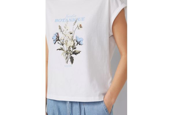 Women's White T-shirt S.Oliver 2178999-01D0