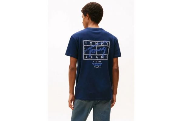 Men's Navy Blue Tjm 90s Waving Flag Ss Tee Tommy Jeans DM0DM22519-C1G