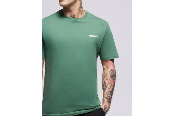 Men's Green Small Linear Logo Print T-shirt Timberland TB0A5QQT-A6Z
