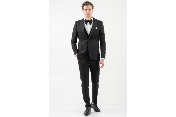 Men's Black Wedding Suit Vittorio GARDONE-BLACK