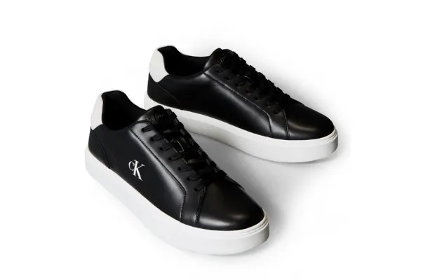 Men's Black Classic Cupsole Leather Sneaker Calvin Klein YM0YM01435-0GM