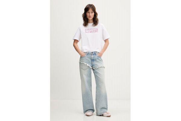 Women's White Klj Reg Floral Logo Tee Karl Lagerfeld Jeans B2W17071-100 WHITE