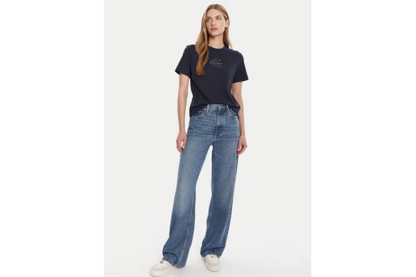 Women's Black Ss Classic Foil Monologo Tee Calvin Klein LV047D873G-UB1