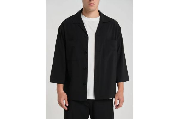 Men's Black Overshirt Royal Denim Lisbon5154-Black