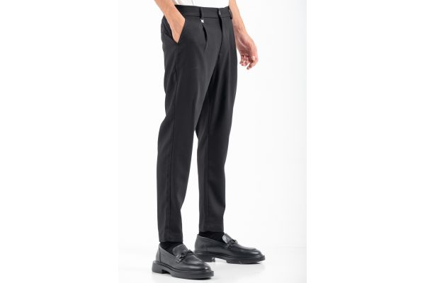 Men's Black Pants Vittorio ALBERTOP-BLACK