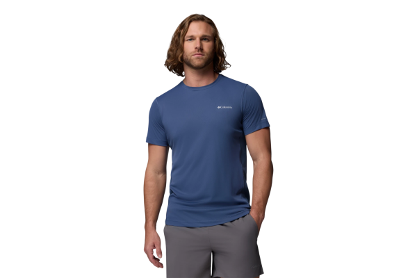 Men's Blue Zero Rules Light Ss Crew T-shirt Columbia 2118501-479