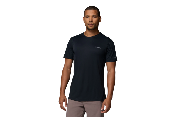 Men's Black Zero Rules Light Ss Crew T-shirt Columbia 2118501-011