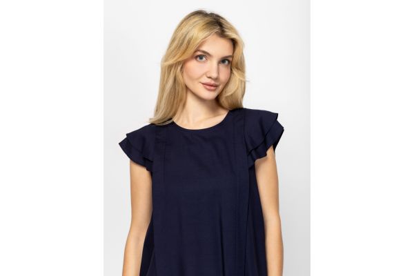 Women's Navy Blue Rioka Blouse Heavy Tools T40043-NAVY