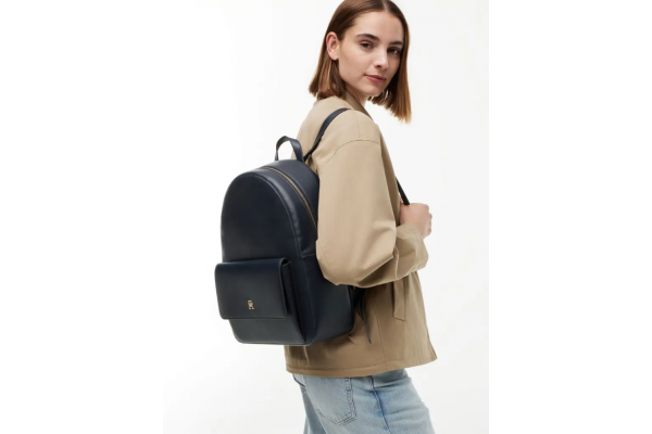 Women's Navy Blue TH Icon Backpack Tommy Hilfiger AW0AW18756-DW6