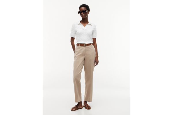 Γυναικείο Slim Straight Παντελόνι Μπεζ Tommy Hilfiger WW0WW52817-AEG