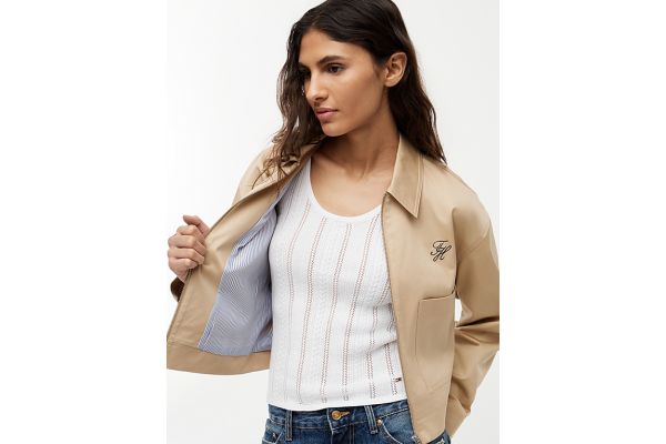 Women's Beige Chino Dressing Short Jacket Tommy Hilfiger WW0WW50144-AB9
