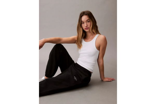 Women's Black Monologo French Terry Jogger Calvin Klein LV047B235G-UB1