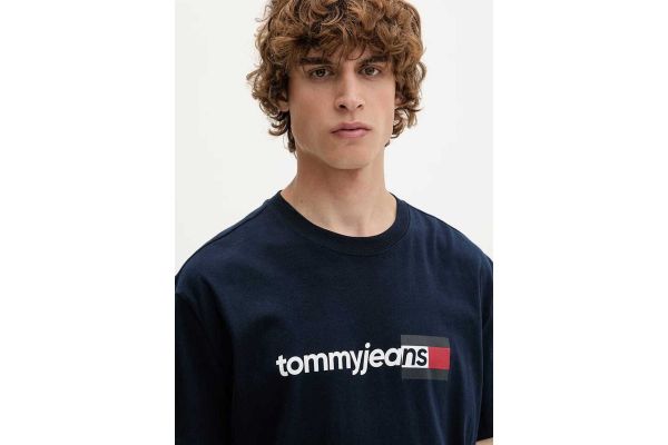 Men's Navy Blue Tjm Reg Entry DNA Ss Tee Tommy Jeans DM0DM23406-C1G