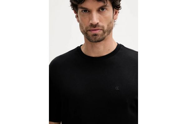 Men's Black Ss Supima Chest Emb Crewneck Tee Calvin Klein LV04LB275G-UB1
