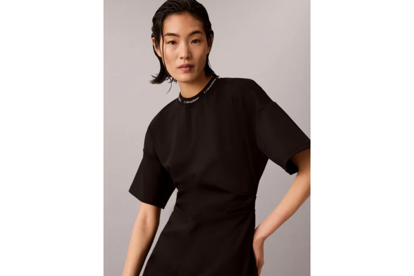 Γυναικείο Κοντομάνικο Φόρεμα Μαύρο Calvin Klein LV047G251G-UB1