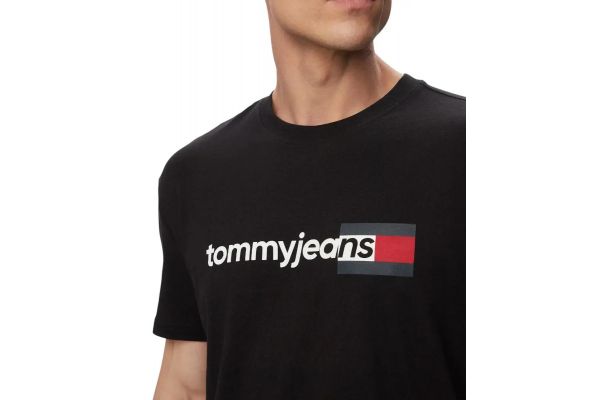Ανδρικό T-shirt Μαύρο Tommy Jeans DM0DM23406-BDS
