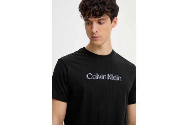 Men's Black Ss 30s EU Spw Puff Stndrd Graphic Tee Calvin Klein LV04LG809G-UB1