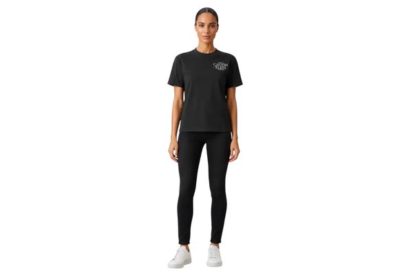 Women's Black Ss Classic Left Chest Graphic Tee Calvin Klein LV047G836G-UB1