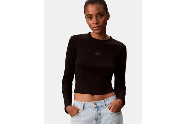 Γυναικείο Μακρυμάνικο T-shirt Μαύρο Calvin Klein LV047A803G-UB1