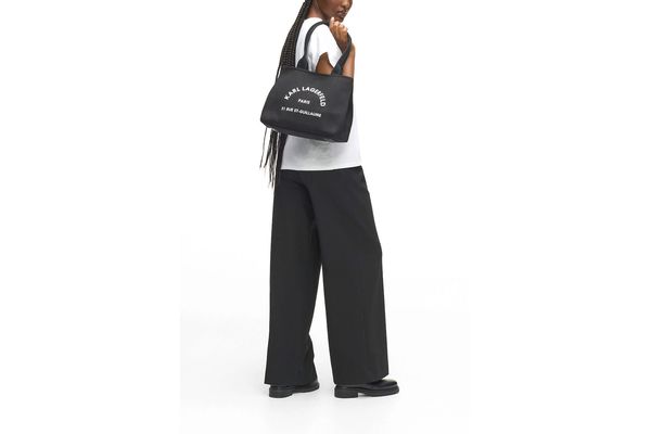 Women's Black K/RSG CONVERTIBLE TRAPEZE TOTE Bag Karl Lagerfeld B1W50010-999 Black