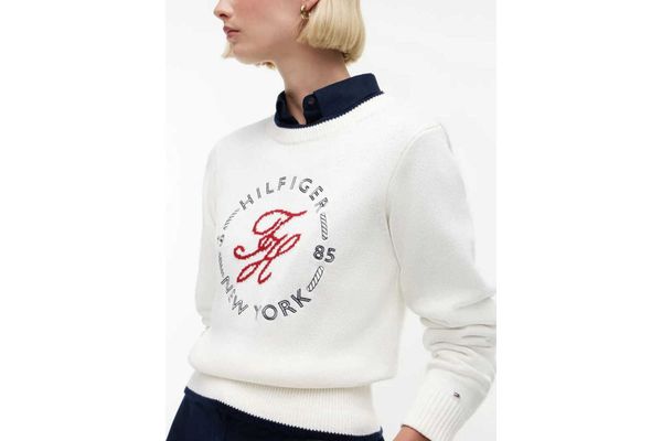 Γυναικείο Πουλόβερ Εκρού Tommy Hilfiger WW0WW51007-Z00