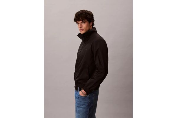 Men's Black Ls Nylon Stand Collar Windbreaker Jacket Calvin Klein LV04LF515G-UB1