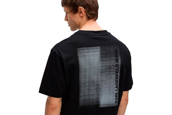 Men's Black KLJ RELAXED GRADIENT LOGO TEE Karl Lagerfeld Jeans B3M17009-999 Black